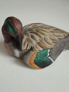 Vintage Handcrafted Green Winged Teal Drake Duck - Waterfowl Collection